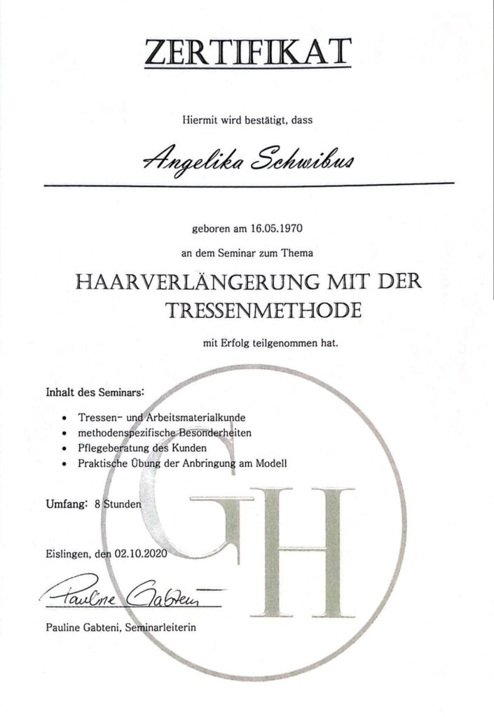 Haarverlängerung mit der Tressenmethode, 2020 Haarverlängerung mit der Tressenmethode, 2020