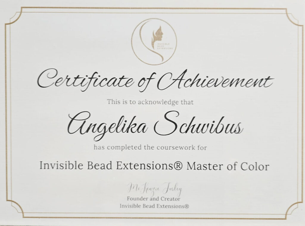 Invisible Bead Extensions®  – IBE®  Master of Color, 2025 Invisible Bead Extensions® - IBE® Master of Color, 2025